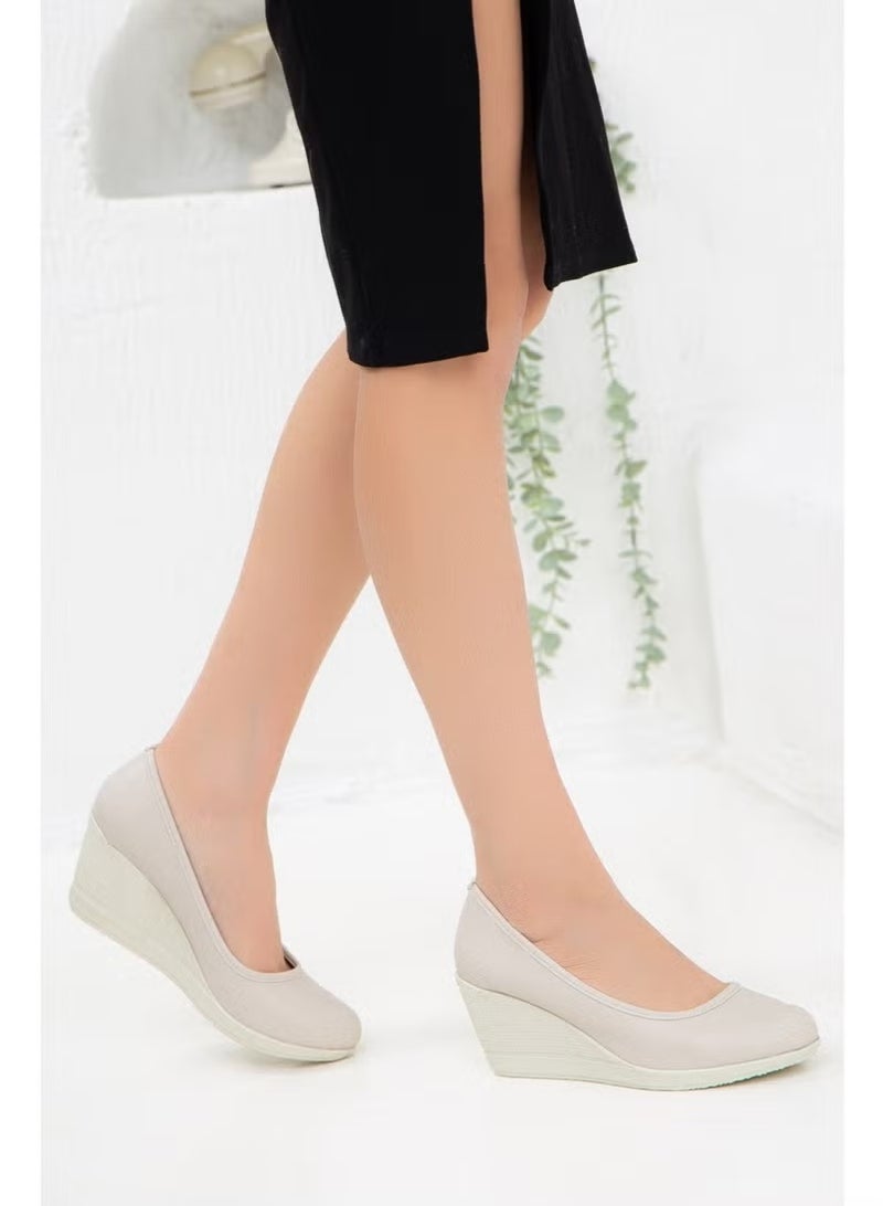 أحذية نسائية بكعب ويدج من الجلد الصناعي orthopedic عشرة - Image 3